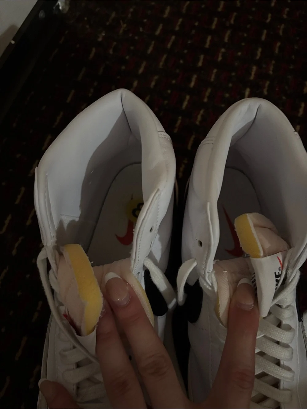 Nike Blazers- Brand new/ White High-Top Sneakers with Black Swoosh